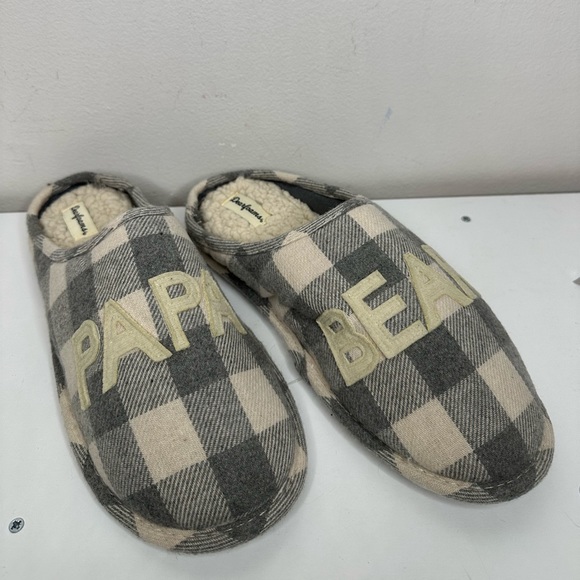 Dearfoams Men's Papa Bear Buffalo Checker Print Slippers Size Medium 9-10 NWOT - Picture 6 of 9